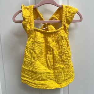 Okie Dokie 6M Yellow Girls Flutter Short Sleeve Blouse Top